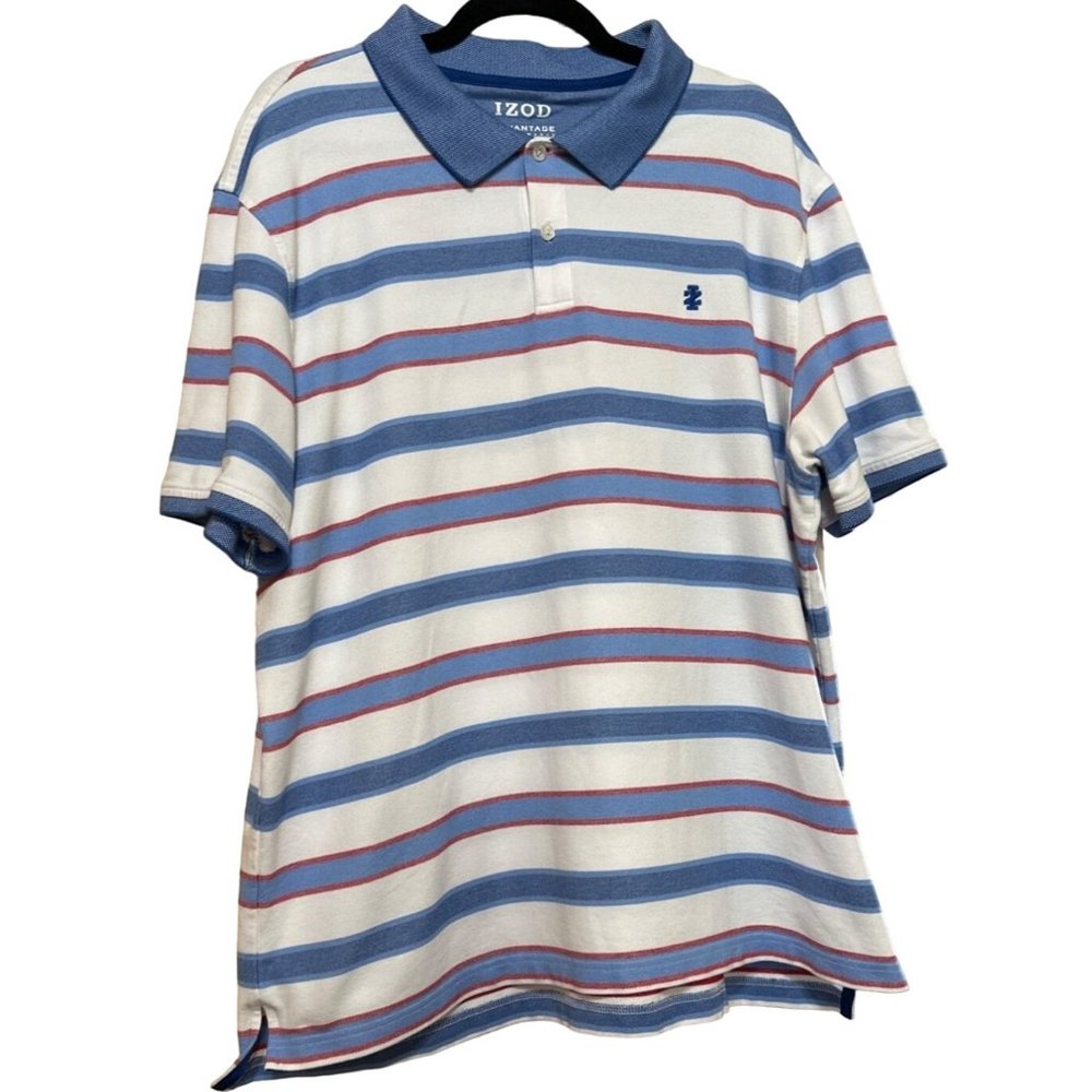 IZOD Advantage Performance Natural Stretch Polo Shirt Cotton Blend Men Size 2XL